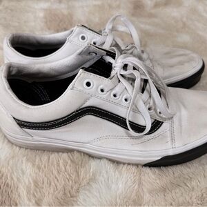 Vans Old Skool Canvas Color Block White and Black Sneakers